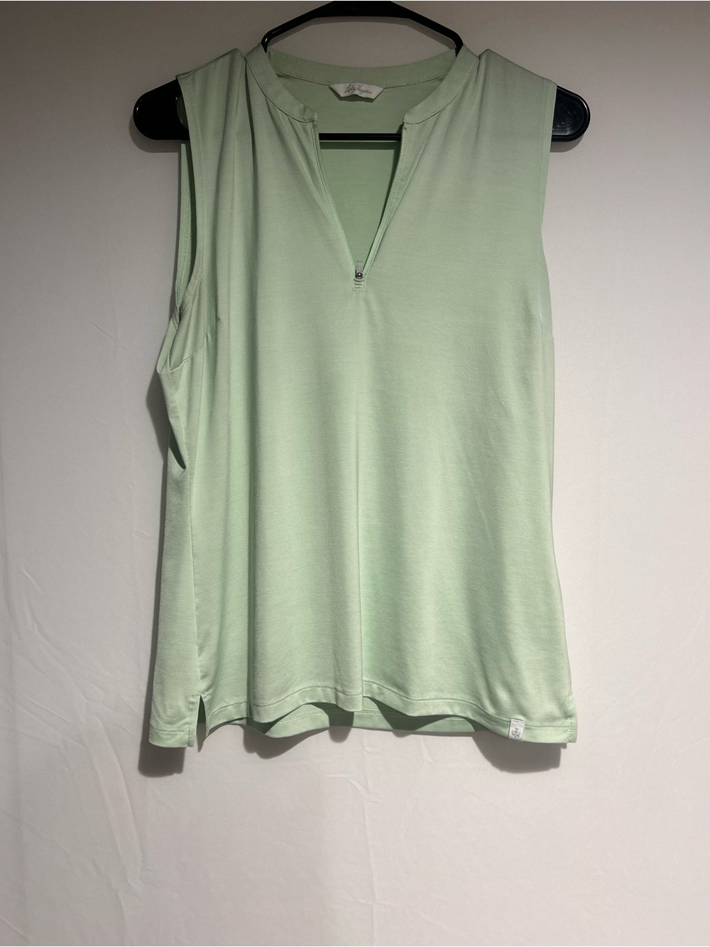 Lady Hagen Mint Green Sleeveless Zip-Notch Tank
